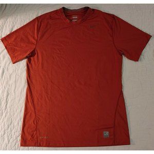 Nike Pro Fitted Dri-FIT T Shirt Mens L Burnt Orange UT Texas Longhorns